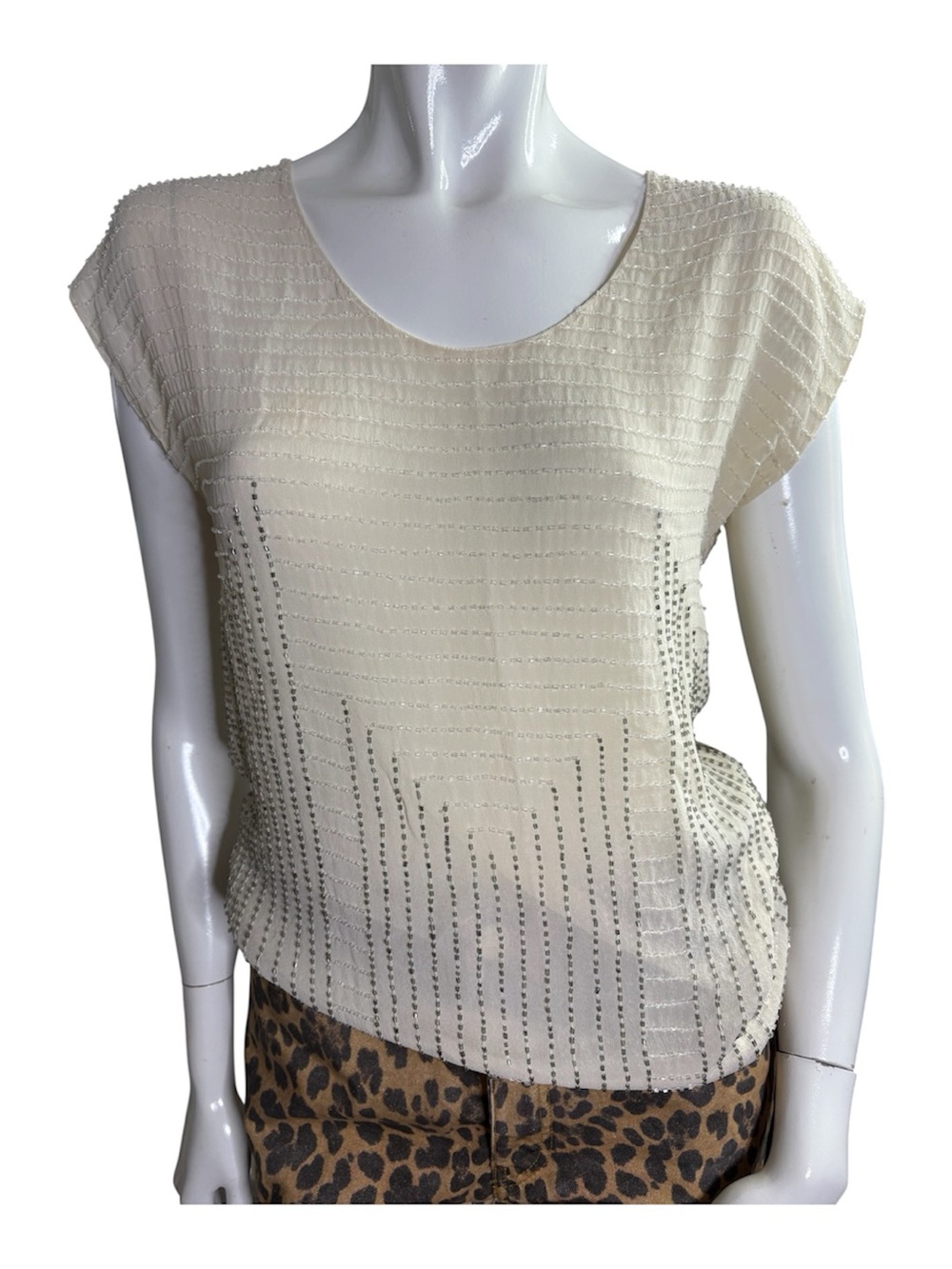 Joie Silk Beaded Top